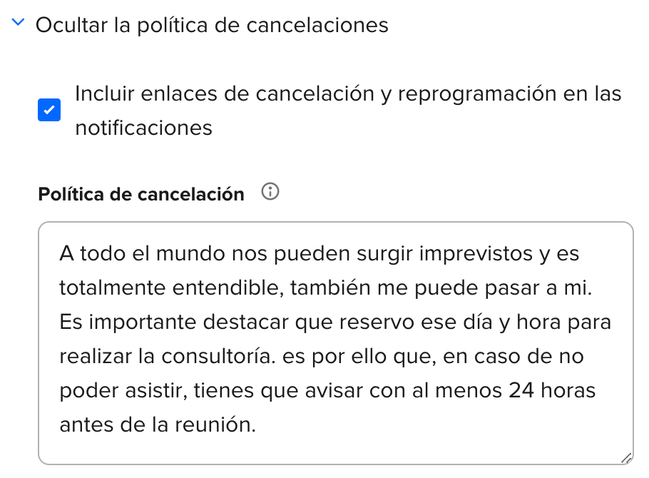Política de Cancelación Calendly