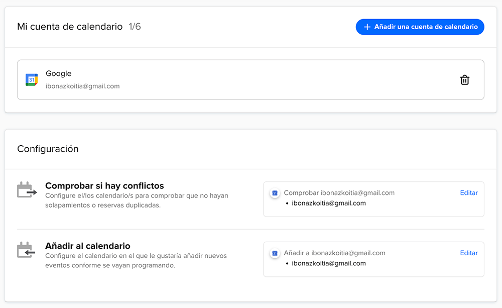 Conectar calendarios a Calendly