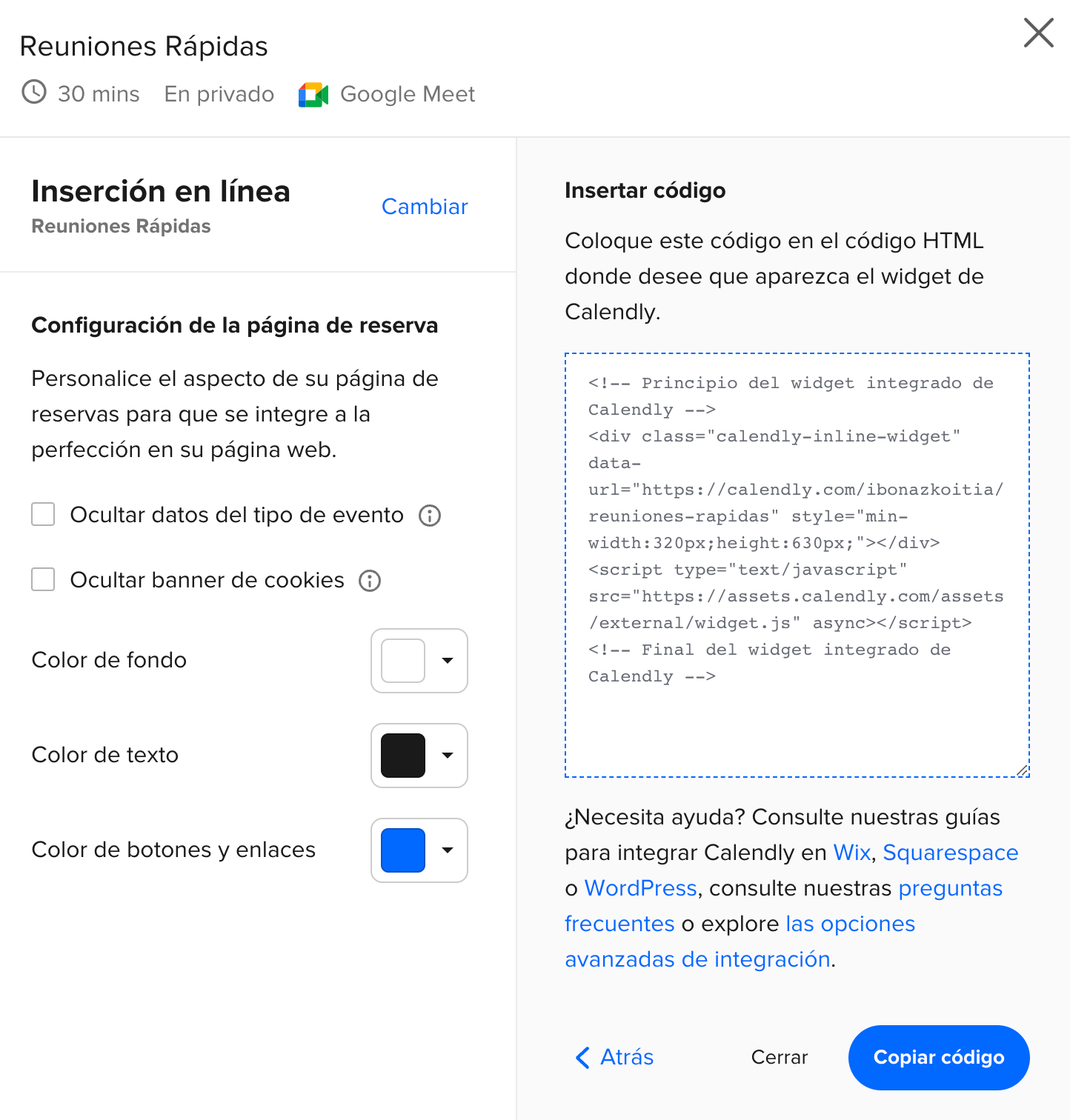 Añadir Calendly a tu web