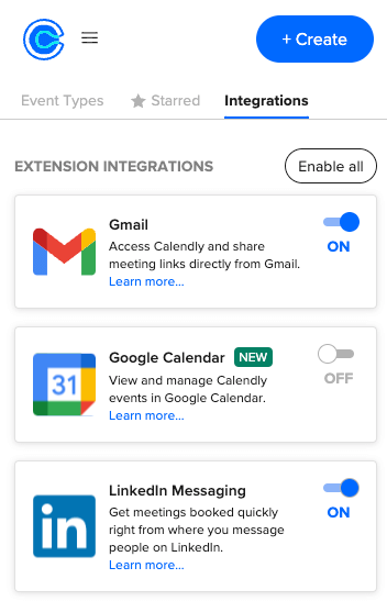 Addon Calendly para el navegador